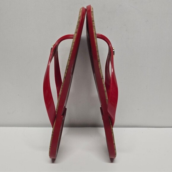 Michael Kors Red Jelly Cork Thong Sandals Flip Flops Women's 9 - Picture 6 of 8